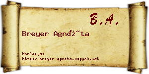 Breyer Agnéta névjegykártya